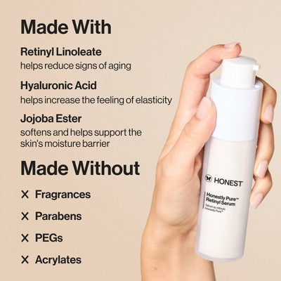 Honest Beauty Honestly Pure Retinyl Serum with Retinyl Linoleate 1.0 fl oz