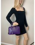 Prada Saffiano Leather Lux Small Top Handle Viola Purple Handbag