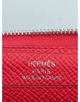 HERMÈS Epsom Lucky Wrist Azap Leather Bougainvillea Wallet