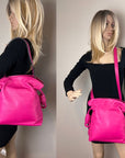 Loewe Nappa Pink Flamenco Medium Knot Shoulder Bag