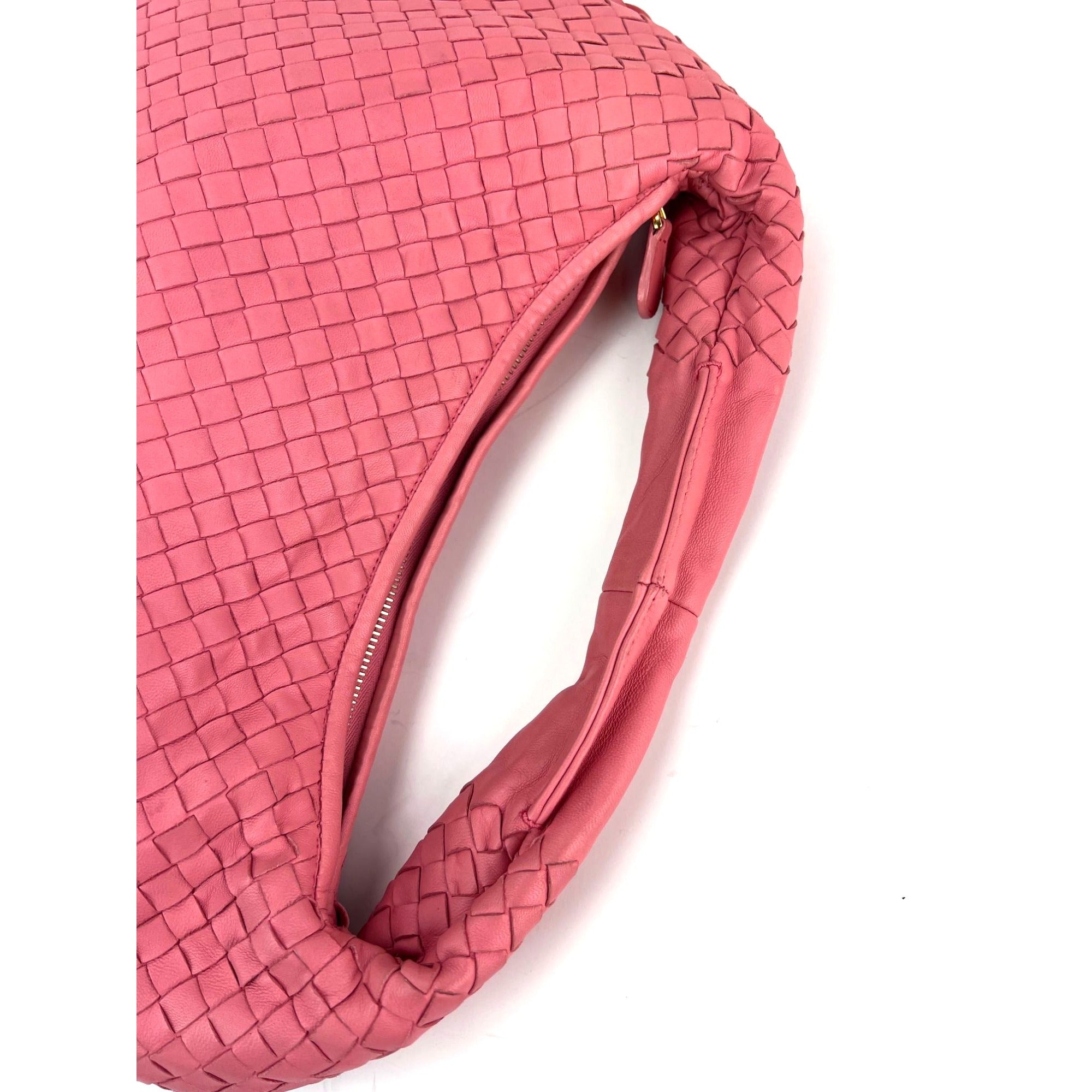 Bottega Veneta Nappa Intrecciato Medium Veneta Hobo Rose Pink Bag