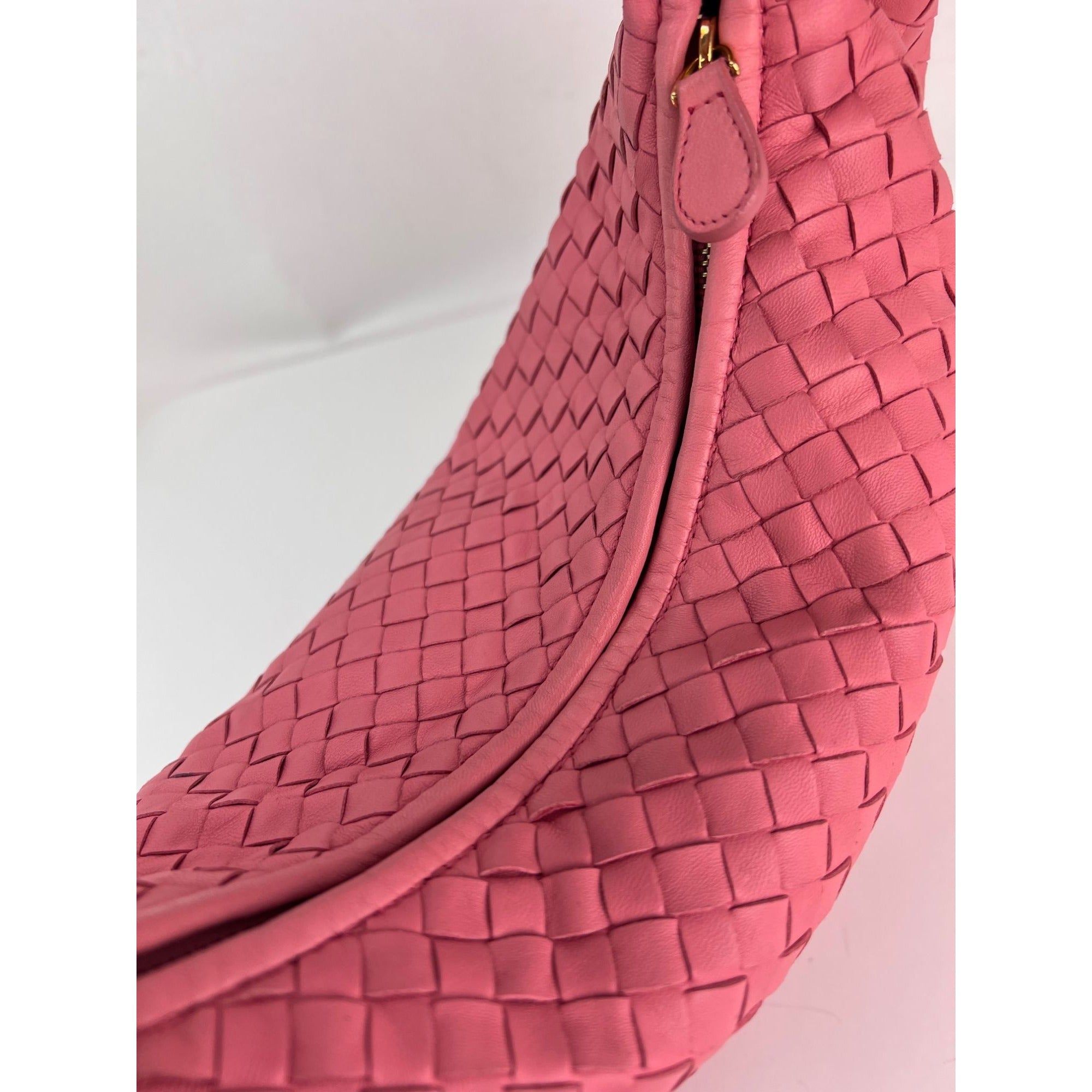 Bottega Veneta Nappa Intrecciato Medium Veneta Hobo Rose Pink Bag