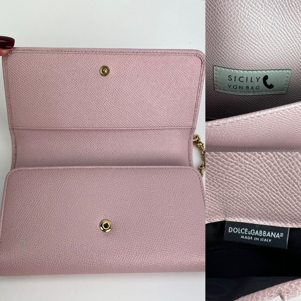Dolce Gabbana Phone Bag St Dauphine Cartoon Pink Wallet on a Chain Hand Bag