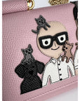 Dolce Gabbana Phone Bag St Dauphine Cartoon Pink Wallet on a Chain Hand Bag