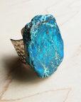 Blue Regalite Chunky Statement Ring 012k