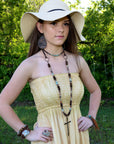 **Aqua Terra Wood Necklace with Copper Cross 237d