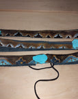 Blue Navajo Embossed Leather Hat Band Only 950a