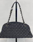 CHANEL Just Mademoiselle Quilted Caviar Black Bowling Shoulder Bag