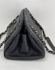 CHANEL Just Mademoiselle Quilted Caviar Black Bowling Shoulder Bag