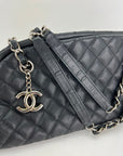 CHANEL Just Mademoiselle Quilted Caviar Black Bowling Shoulder Bag