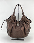 Louis Vuitton Large Mahina Metallic Bronze Leather Shoulder Bag