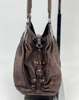 Louis Vuitton Large Mahina Metallic Bronze Leather Shoulder Bag