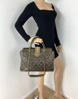 CHANEL Glazed Calfskin Shagreen Large Bindi CC Grey Tote Hand Bag