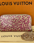 Louis Vuitton Wallet Zippy Stephan Sprouse Vernis Leopard W/Added Chain Crossbody Pre owned