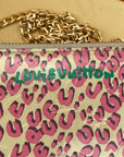 Louis Vuitton Wallet Zippy Stephan Sprouse Vernis Leopard W/Added Chain Crossbody Pre owned