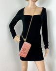 Louis Vuitton Wallet Zippy Stephan Sprouse Vernis Leopard W/Added Chain Crossbody Pre owned