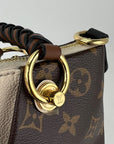 Louis Vuitton Monogram Braided V Tote MM White Leather Shoulder Hand Bag