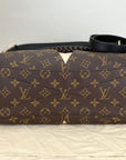 Louis Vuitton Monogram Braided V Tote MM White Leather Shoulder Hand Bag