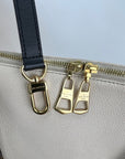 Louis Vuitton Monogram Braided V Tote MM White Leather Shoulder Hand Bag
