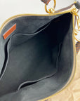 Louis Vuitton Monogram Braided V Tote MM White Leather Shoulder Hand Bag