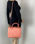 Fendi Vitello Elite Flamingo Petite 2Jours Pink Tote Shoulder Crossbody Bag