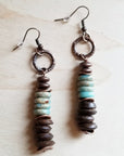 Aqua Terra and Wood Earrings 238R