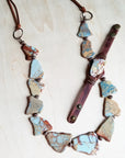 Genuine Aqua Terra Beaded Slab Necklace 239m