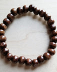 Wood Beaded Stretch Bracelet 800o