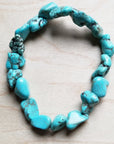 Chunky Blue Turquoise Nugget Bracelet 801e