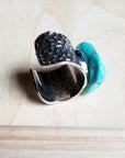 Turquoise Chunk on Cuff Ring  012o
