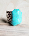 Turquoise Chunk on Cuff Ring  012o