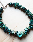 Chunky Genuine Natural Turquoise Beaded Collar Necklace 245b