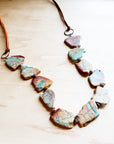 Genuine Aqua Terra Beaded Slab Necklace 239m