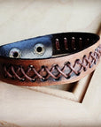 Dark Brown Vintage Laced Cuff-X Pattern 011e