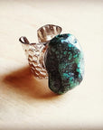 Natural Turquoise Chunk Statement Cuff Ring 012v