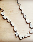 White Turquoise Slab Necklace with Leather Closure 228O