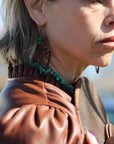 Copper Arrow Earrings w/ Natural Turquoise Chunks 220m