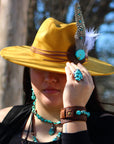 Chunky Turquoise Necklace w/ Natural Teardrop Pendant 249m