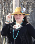 Chunky Turquoise Necklace w/ Natural Teardrop Pendant 249m