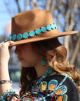 Blue Chunky Turquoise Feather Beaded Bracelet 809m