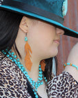 Bracelet Bar-Wood & Blue Turquoise Beads 806u