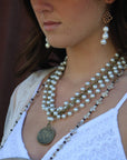 **Long Mother-of-Pearl Cross Necklace 259p