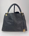 LOUIS VUITTON Artsy MM Monogram Empreinte Infini Blue Tote Hand Bag