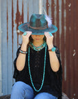 Natural Jade and Howlite Beaded Stretch Breacelet 806w