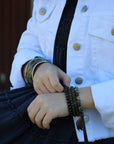 Wood Beaded Stretch Bracelet 800o