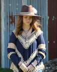 Blue Lapis Double Strand Lariat Necklace with Copper Feather 244z