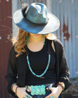 Large Turquoise Slab Belt Buckle 901f