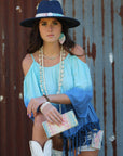 **Leather Oval Earring-Pastel Navajo 224v