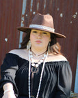 White Turquoise Chunky Necklace with Leather Tassel 225K