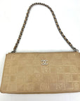 CHANEL Bag Lucky Symbols Pochette Quilted Beige Lambskin Shoulder Wristlet Preowned